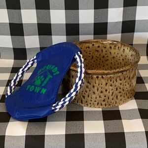 DIVA bowl--Leopard print pet bowl and NEW dog toy-- $12.00 FIRM